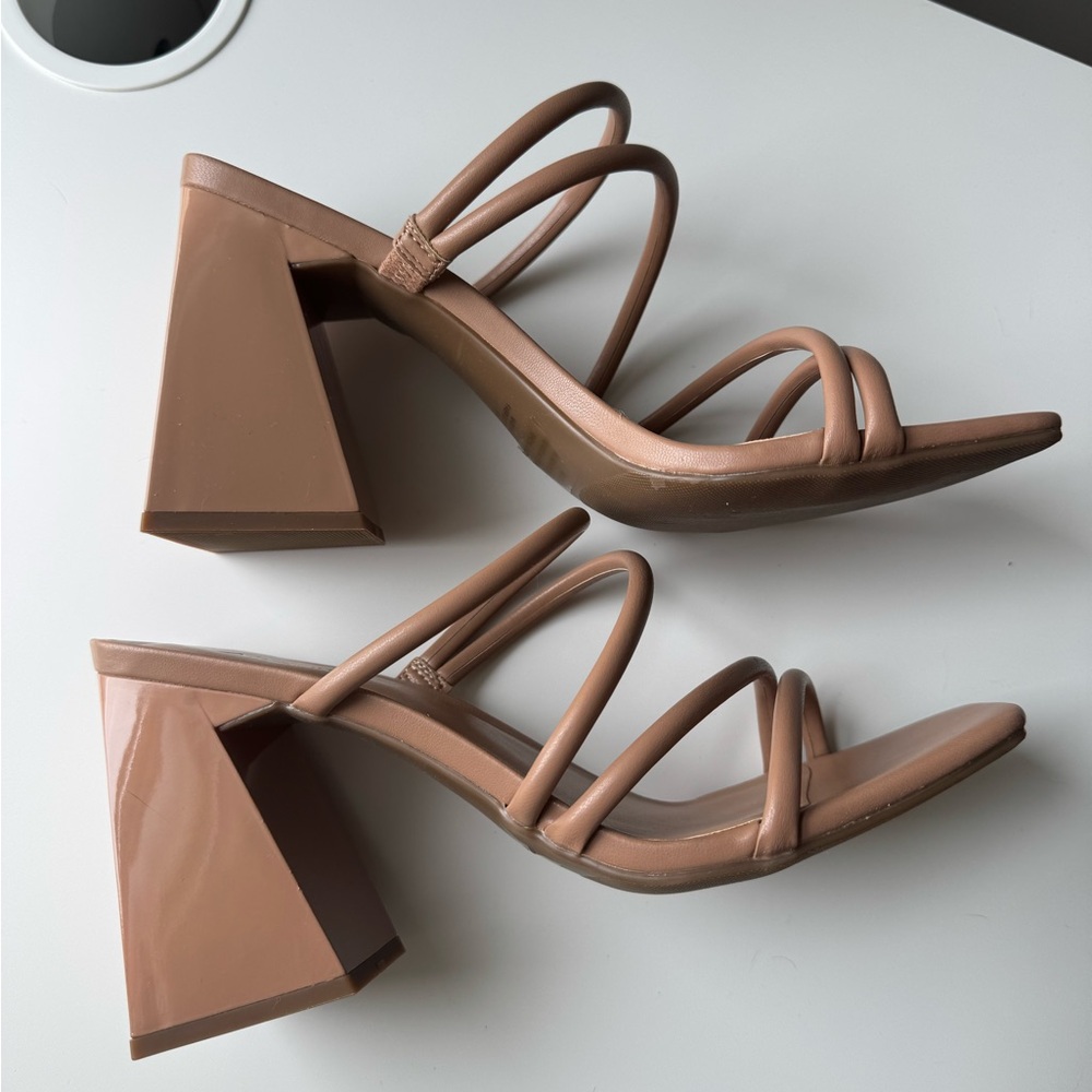 NEW - Abound Elegant Tan Strappy Heels